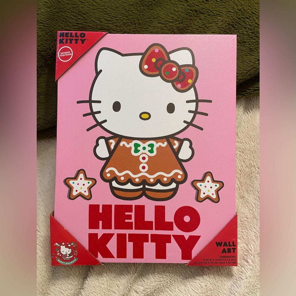 NWT Hello Kitty Sanrio Gingerbread Christmas Wall Art